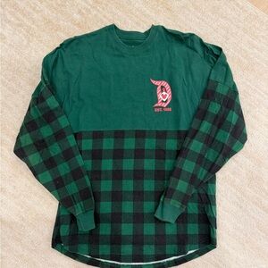 Disneyland Green and Black Buffalo Plaid with Red Disneyland Logo